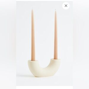 H&M Modern Cream Stoneware Candle Holder